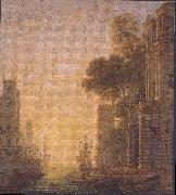 Claude Lorrain The Embarkation of St Paula in Ostia painting